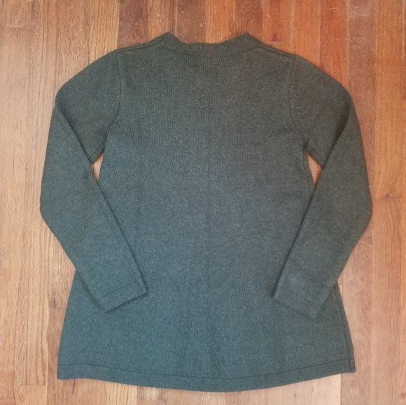 Women's Soft Surroundings Size XS Knit Sydney Sweater, Olive Heather Wool Blend - Picture 5 of 6